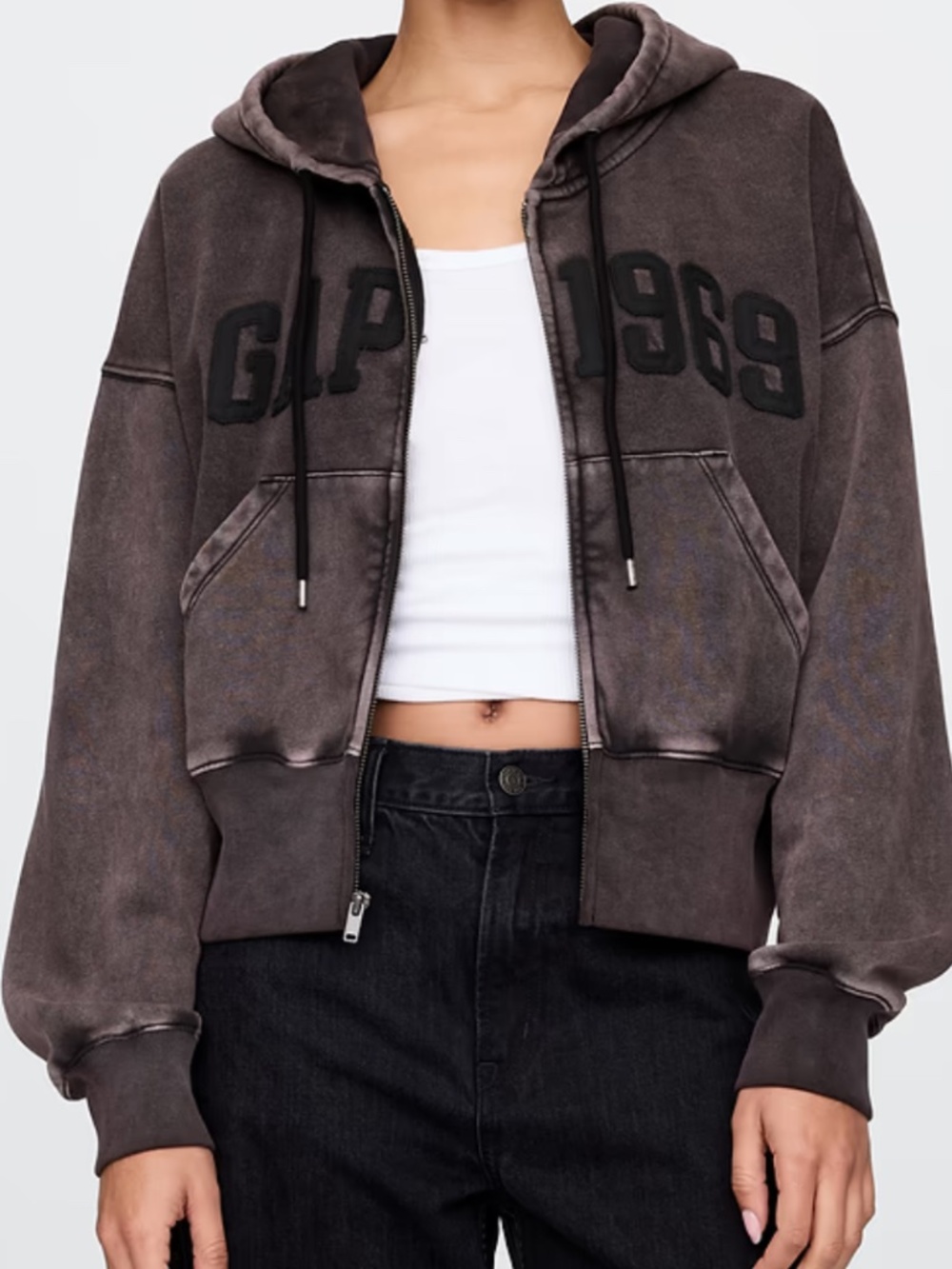 Gap VintageSoft Wedge Zip Hoodie